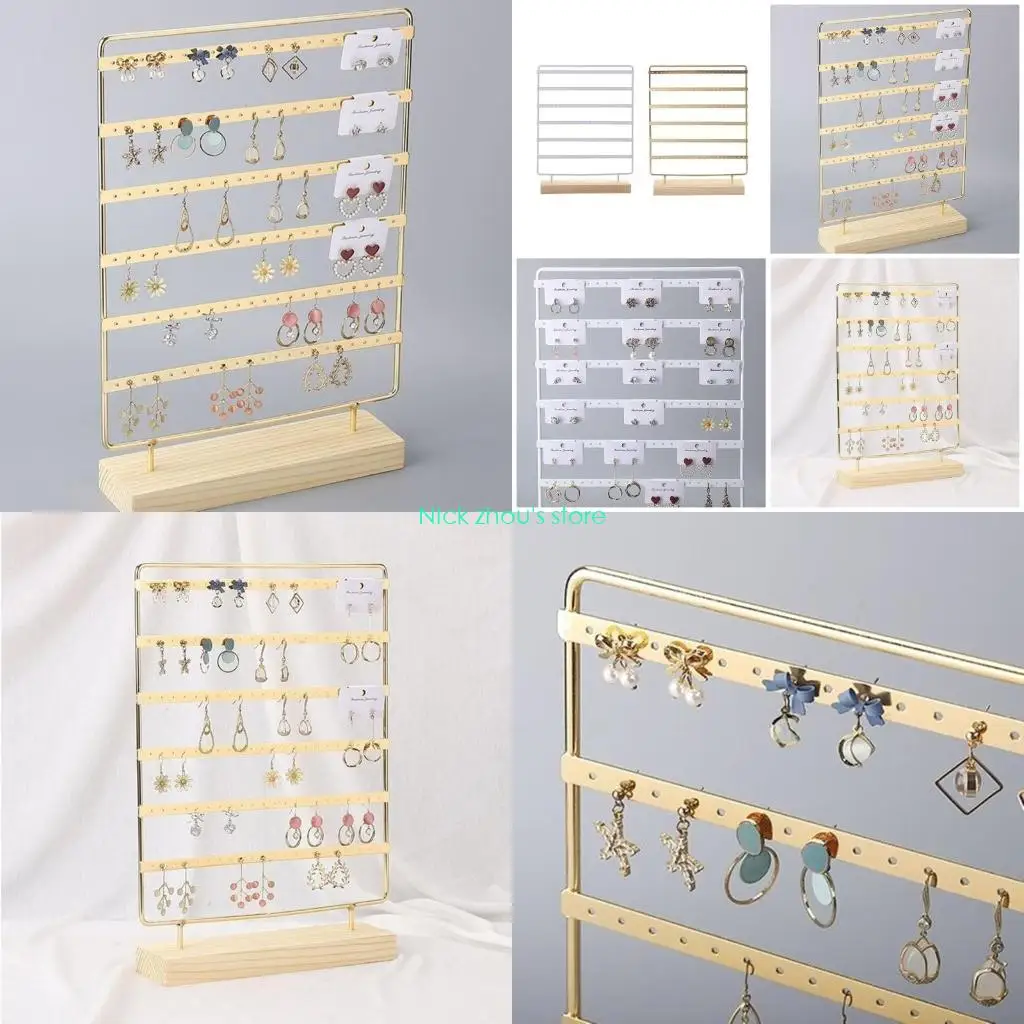 

E15E Универсальная подставка для ювелирных изделий, 6-слойная башня для хранения сережек с держателем для сережек на 120 для