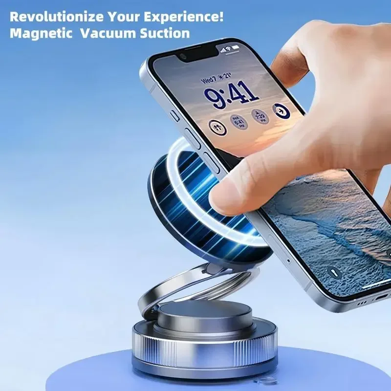 

Universal 360° Rotating Magnetic Phone Holder! 2025 Upgrade Vacuum Suction Cup, Strong Adsorption Car/Desktop Mount for MagSafe