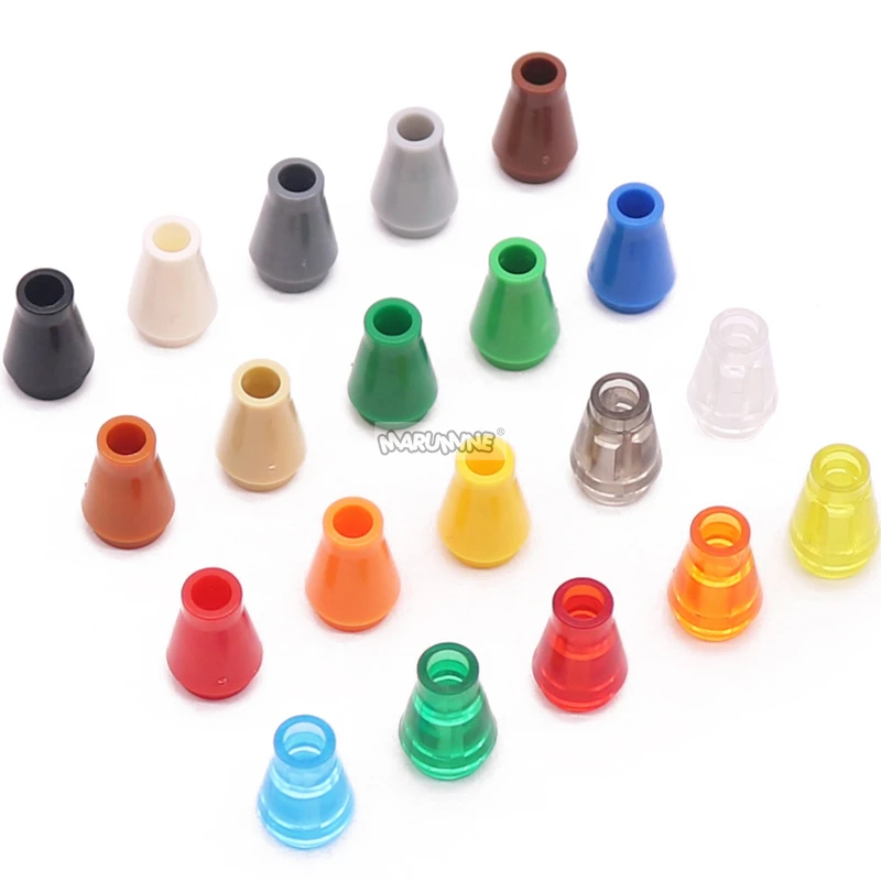 MARUMINE 4589b Cone 1x1 with Top Groove 200PCS Building Blocks Accessories Particles Creative DIY MOC Brick Parts 6188 59900