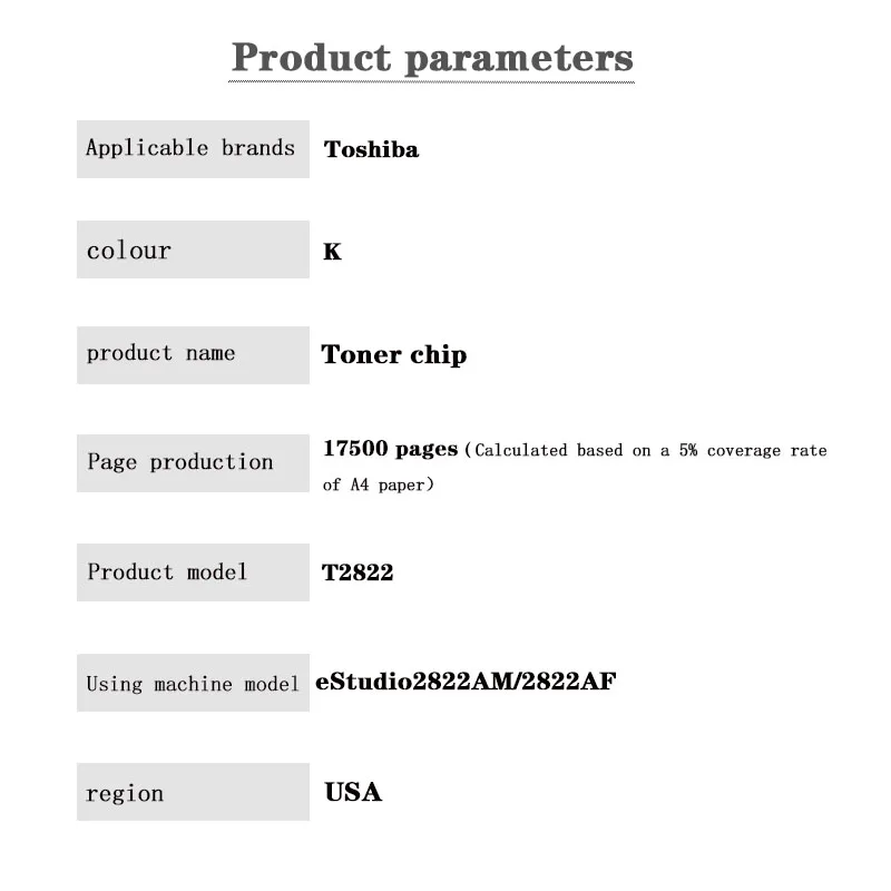 T2822 17,5 k ww Toner kartuschen chip für toshiba estudio2822am/2822af