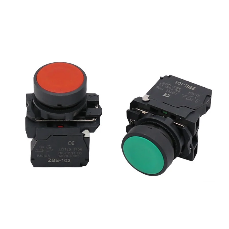 

Push Button Switch XB5-AA31 & XB5-AA42 Green Red 22mm Flat Electrical Circuits Control Spring Return