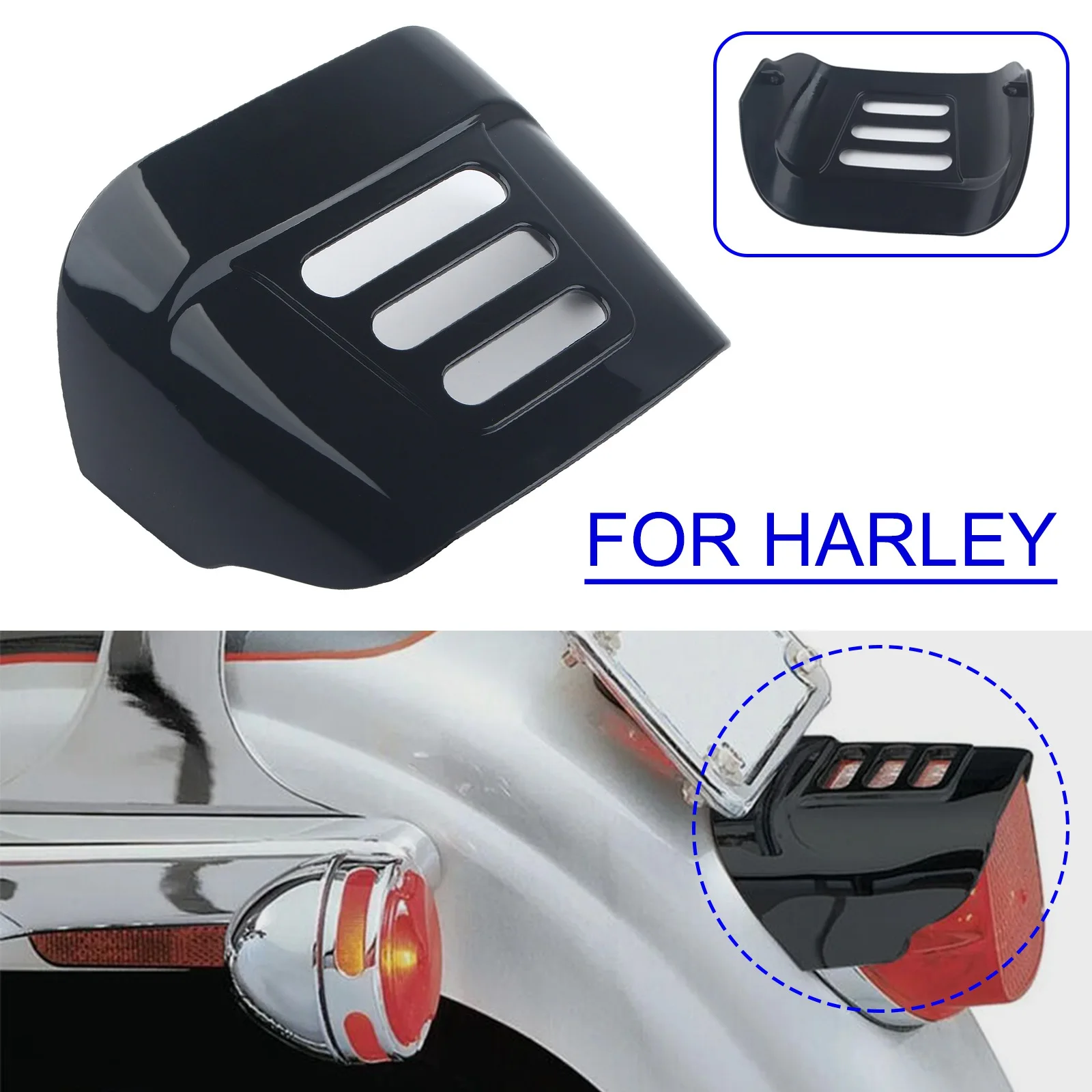 Черный/хромированный мотоциклетный задний фонарь с прорезями, пластиковый козырек для Harley Tri Glide FLHTCUTG 2009-2022 для FLHXXX 2010-2011