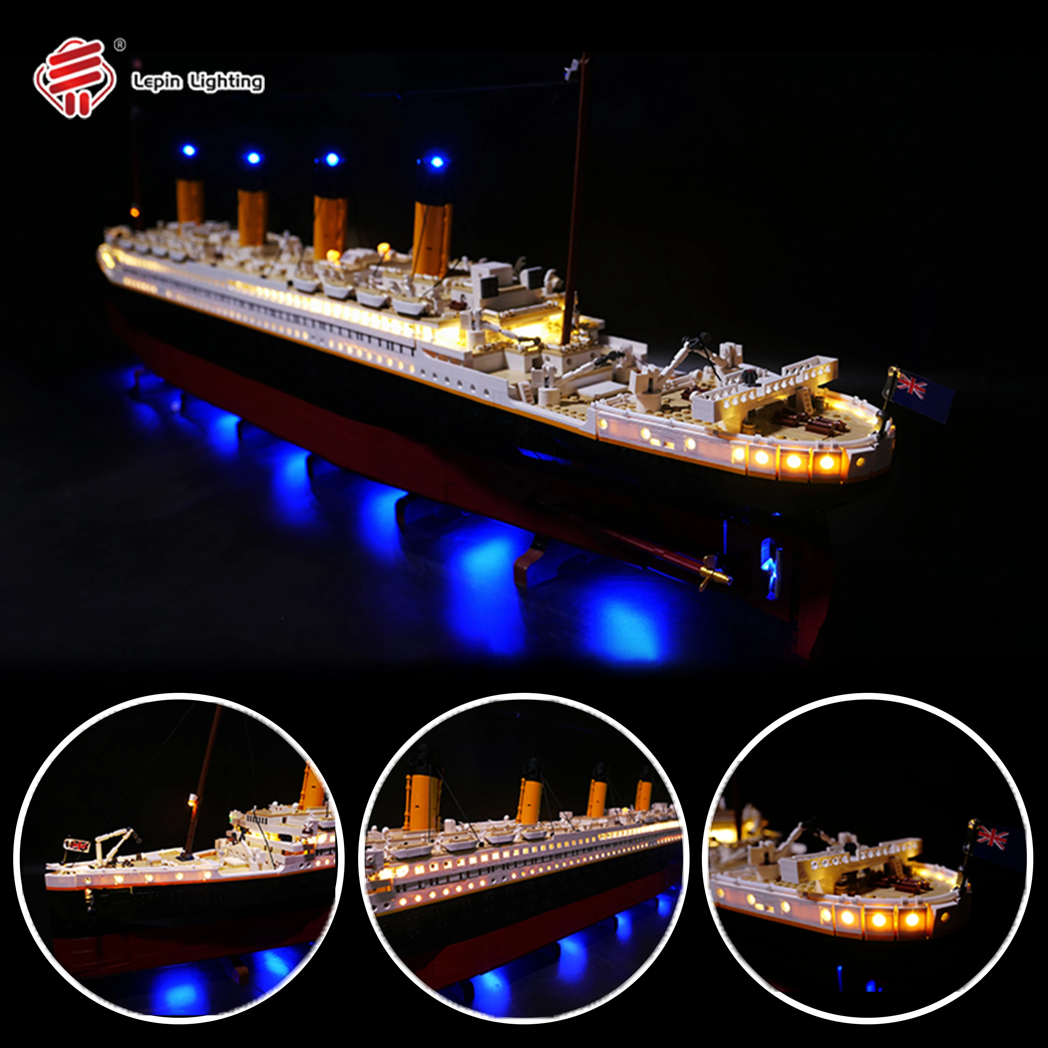 LED Lighting Kit Compatible with 10294 Ocean Liner Historical Ship Building Blocks Model Light Set for Display (Lights Only)