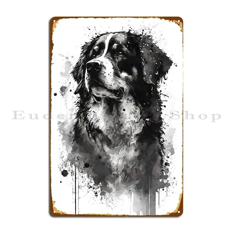 Bernese Mountain Dog Ink Metal Plaque Poster Cinema Poster Plaques Design Cave Tin Sign Poster