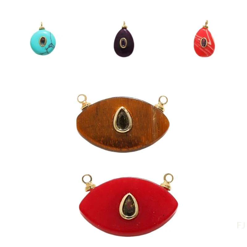 Gold-Color Zircon Pendant for Homemade Jewelry: Earrings, Bracelets, Necklaces, Keychains, Accessories