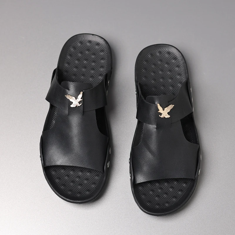 YRZL Herrenschuhe, Sommer-Hausschuhe, Herren-Innenrutschen, lässige Sandalen, leichte, atmungsaktive Strand-Hausschuhe für Herren, Sandalen – Detail 4