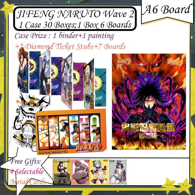 

JIFENG NARUTO Wave 2 A6, доски, карты Наруто, редкая карта, карта MR, коллекционная карта персонажей аниме, детские карты аниме