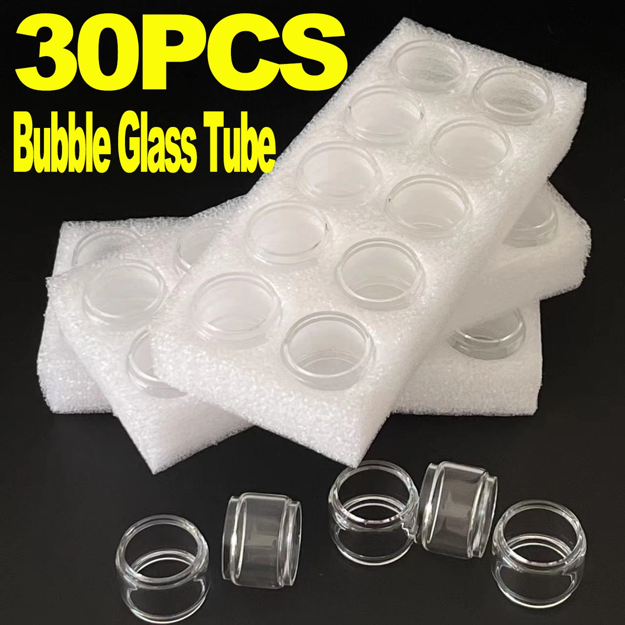 30pcs Transparent Rainbow Bubble Fat Straight Replacement Glass Tube 10/5pcs For Dead Rabbit V1/V2/V3 Tank RTA - view 6