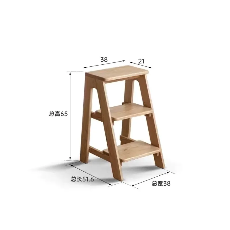 

Nordic solid wood ladder stool foot stool restaurant stool oak bar chair kitchen stools household high stools dining stools