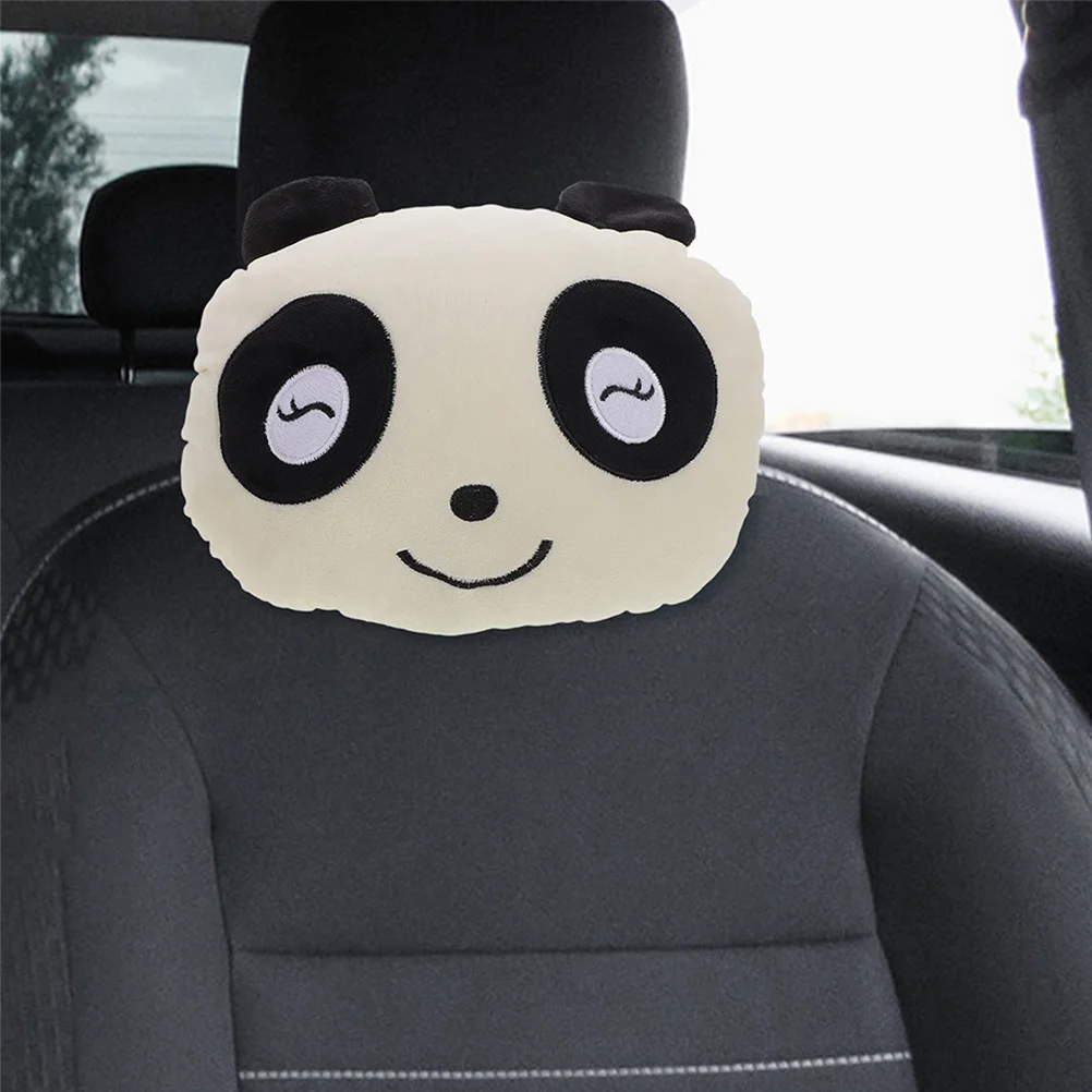 

2pcs Adjustable Panda Car Headrest Pillow High Elasticity Neck Support Washable Detachable For Car Seat Office Chair Travel Kids