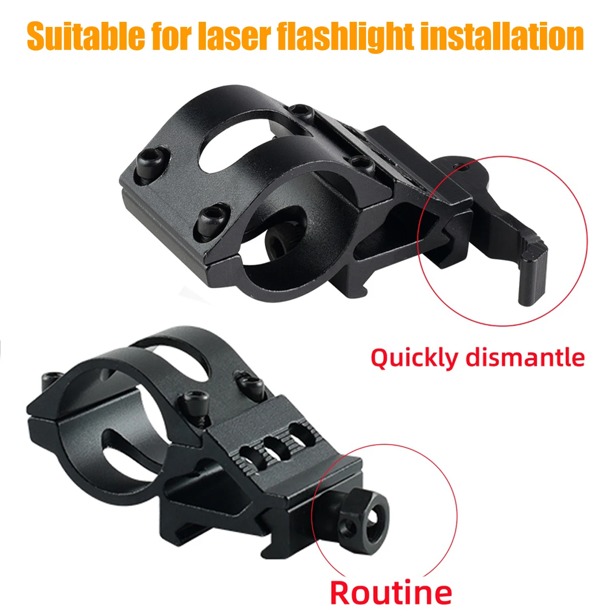 คลิปติดตั้งของเล่น, คลิปติดตั้งไฟฉายเลเซอร์, วัสดุอลูมิเนียมอัลลอยด์, สำหรับติดตั้งบนฐานขนาด 20 มม.