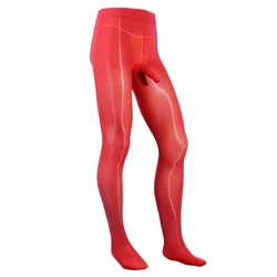 Meias Sheer elásticas ultra-finas dos homens, meia-calça sexy, calças justas respiráveis, gays Sissy, bolsa de protuberantes, roupa interior pura, plus size