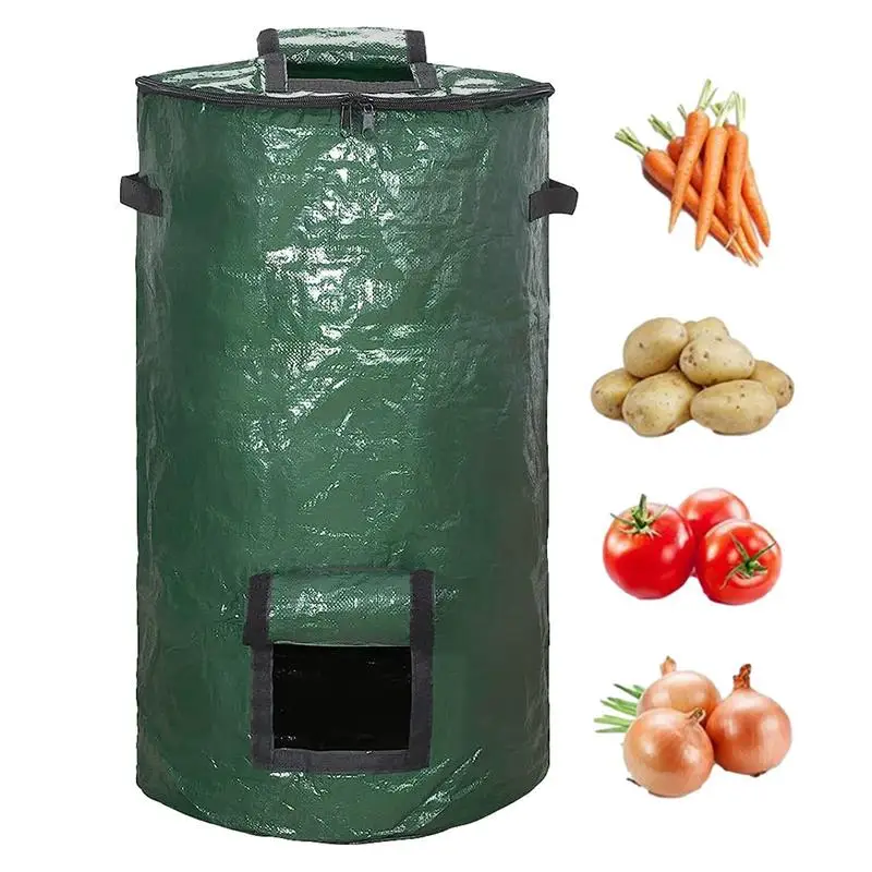 Compost Bin Bag Reusable Lawn And Leaf Bags Environmentally Friendly Compost Bag Garden Trash Organic Ferment PE Bag  Garden Bag