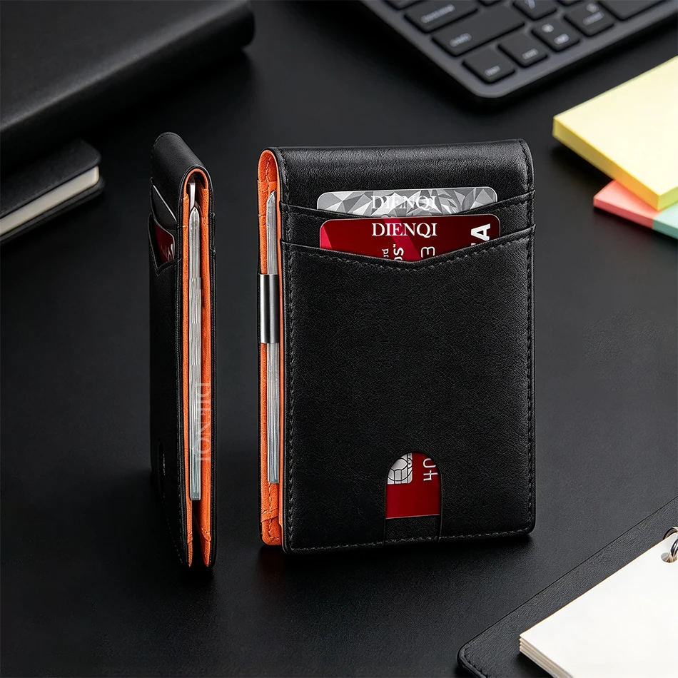 RFID Blocking Carbon Fiber Wallet Men Slim Card Holder Business ID Bank Credit Card Holder Short Purse Bifold Wallets for Men