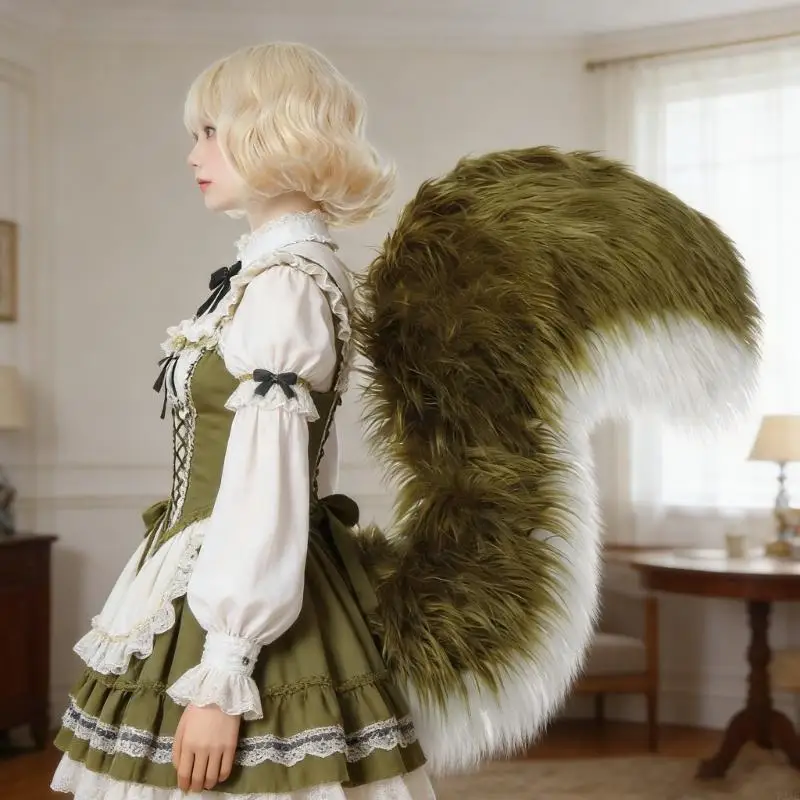 

72XE для взрослых, костюм белки, аксессуар, хвост животного, огромный пушистый хвост, костюмы для косплея на Хэллоуин, мех,