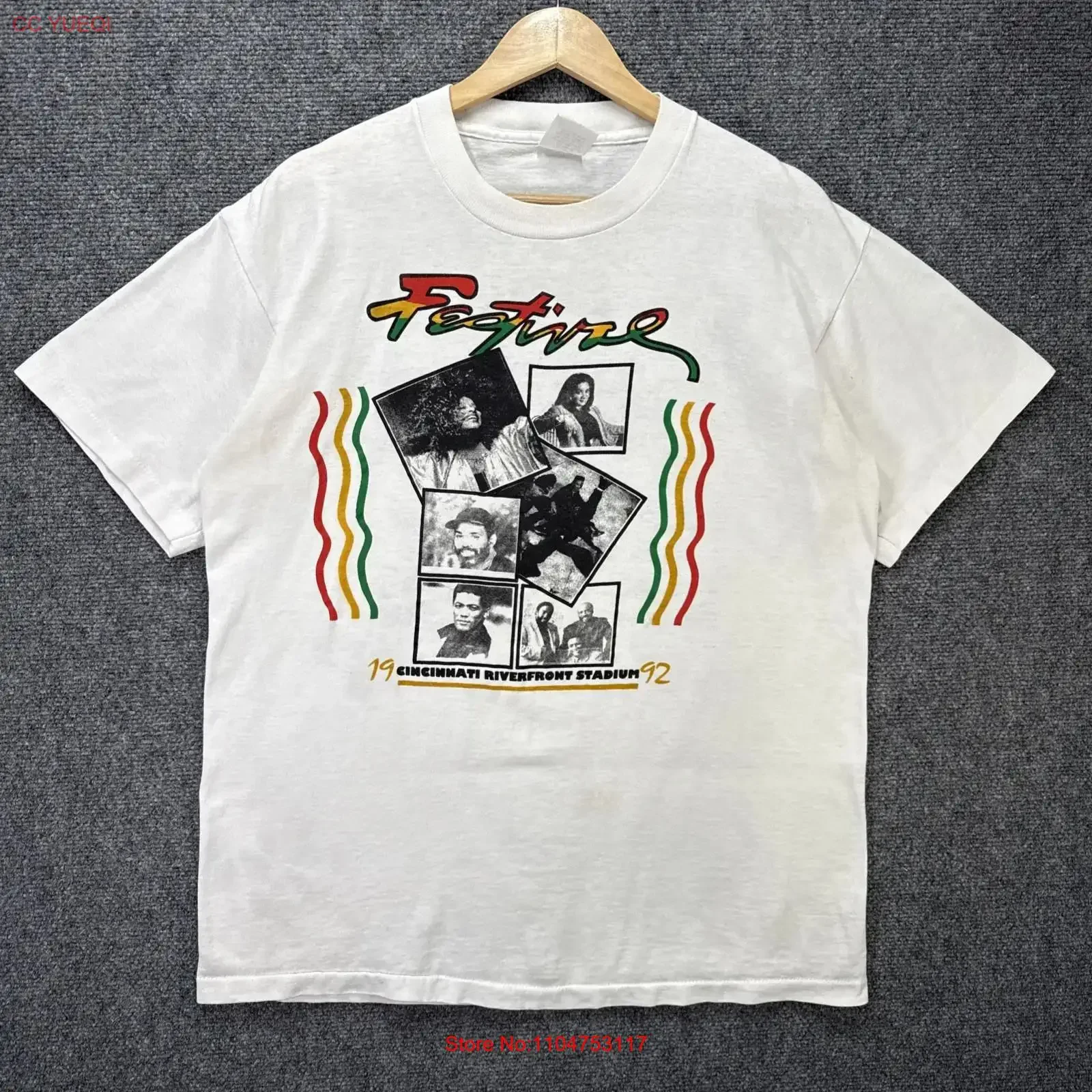 Vintage Cincinnati Festival T Shirt Mens Large White 90s 1992 Black History Jazz vintage Washed Slightly Stylish streetwear