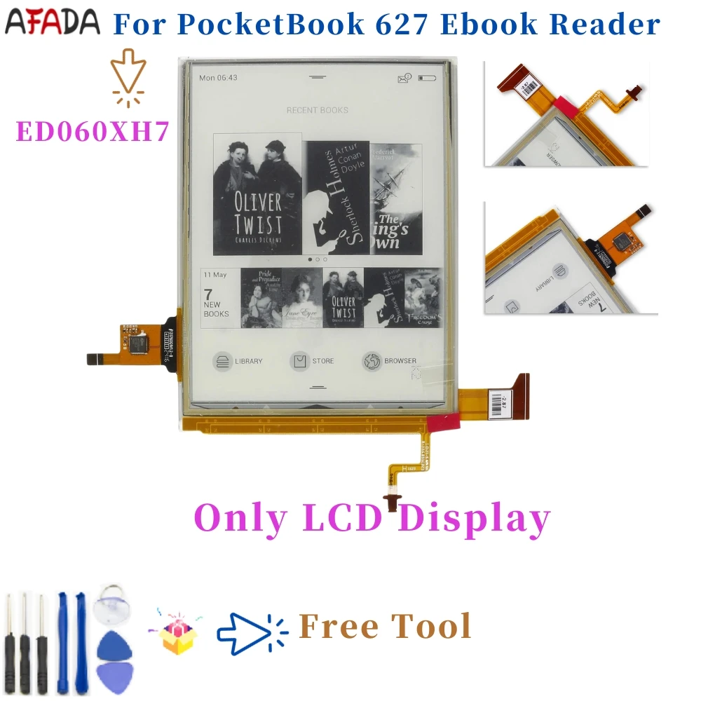 

New 6 Inch Eink Screen ED060XH7 For PocketBook 627 Touch Lux 4 PB627Ebook Reader Display Replacement Parts With Free Tool