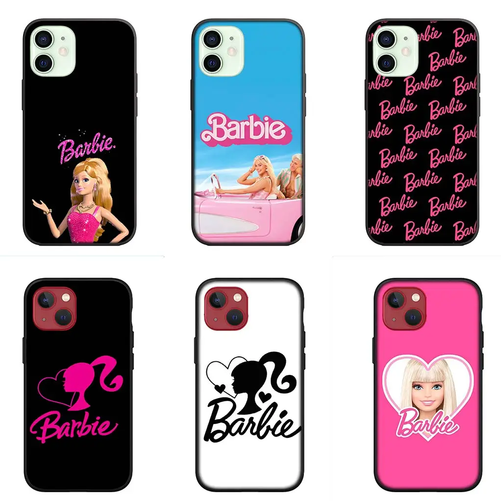 Princess Pink Barbies Cover Phone Case for Apple iPhone 15 14 Plus 13 12 Mini Pro Max + 13Pro 14+ 15+ Flexible Coque