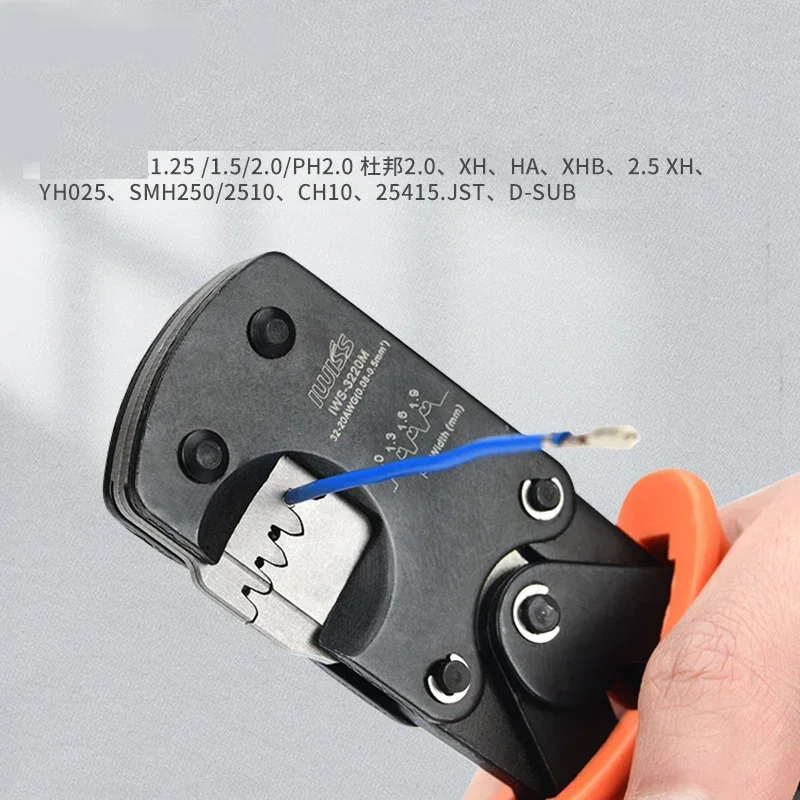 3220M Pinza a crimpare 0,03-0,52 mm2 32-20AWG Micro connettore Tassocheting Set di strumenti di crimpatura 1470 pezzi Kit terminali PH2.0mm