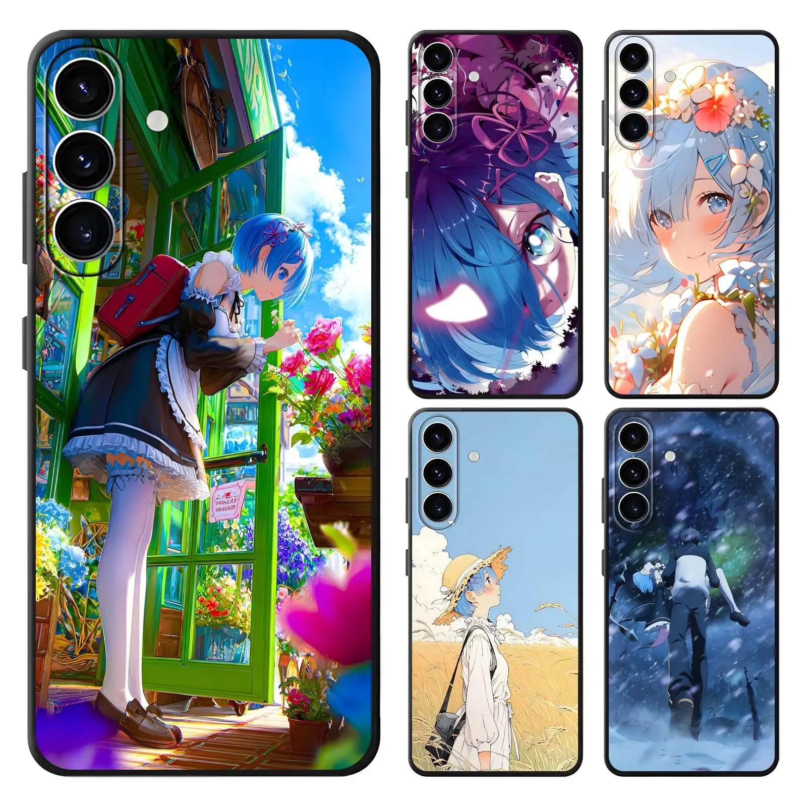 Phone Case For Samsung A57 A56 A37 A27 A17 A36 A26 A55 A35 Anti-Drop Soft Black Case Re Life in a Different World from Zero