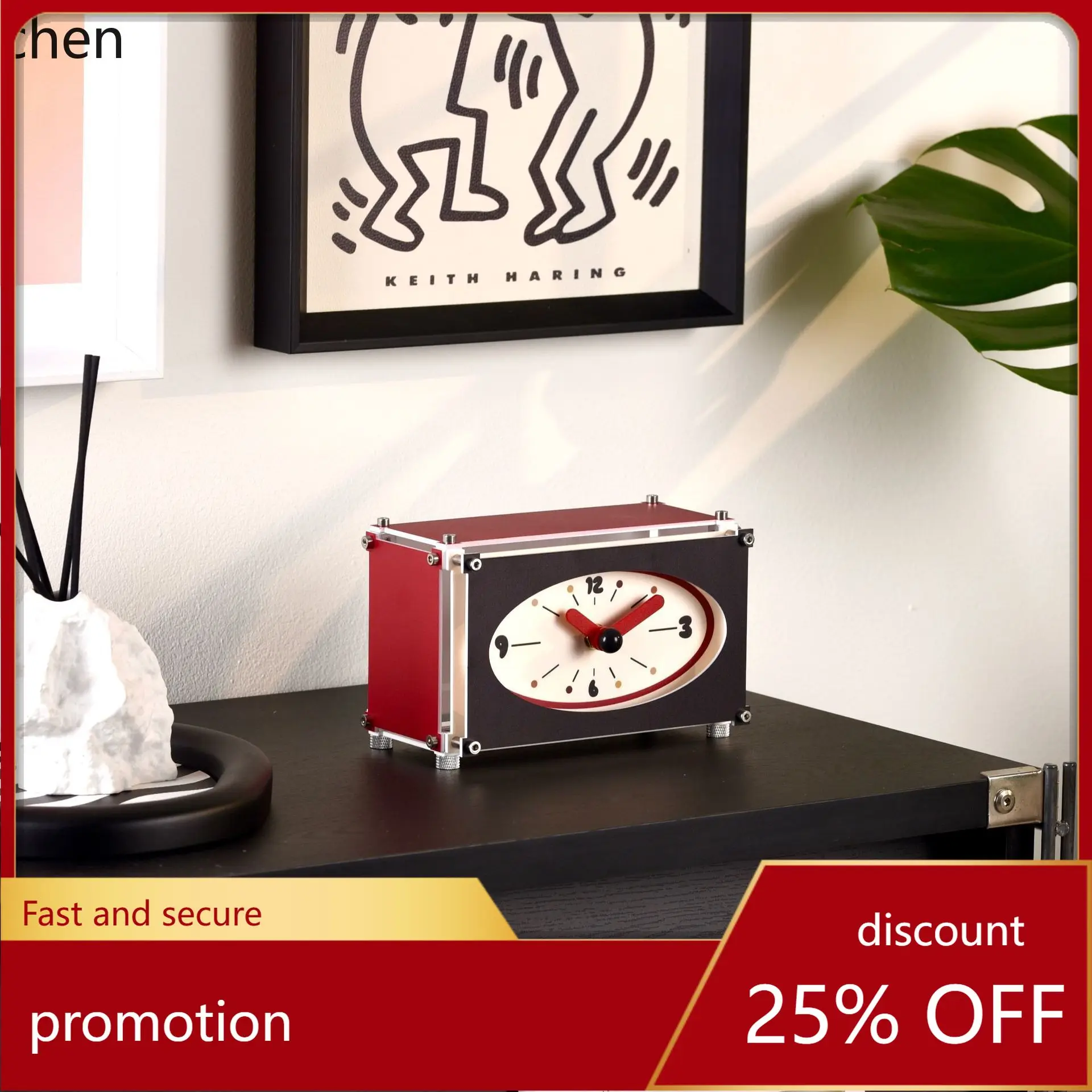 

ZML artistic ornament, high aesthetic value, silent bedside clock, table clock for living room, small tabletop clock