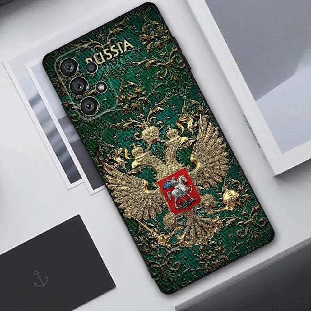 Russia Flag national emblem  Phone Case For Samsung Galaxy A20,A21s,A22,A31,A32,A52,A53,A72,73,A80,A91 Soft Black Cover