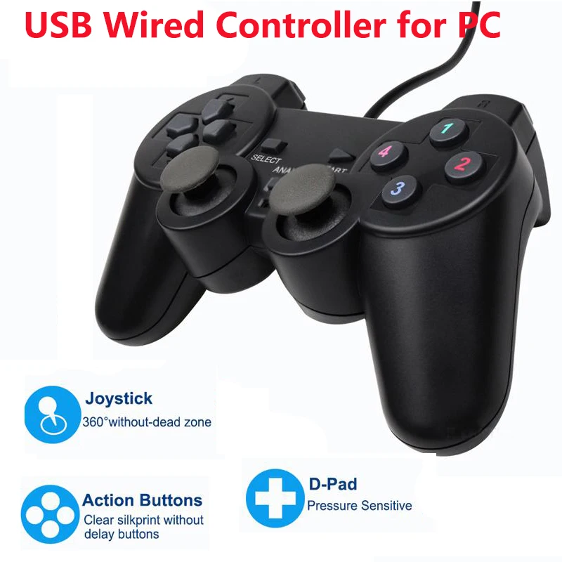 

USB Wired Gamepad for PC win 7 8 10 Controller for Windows XP/7/8/10 Joypad Computer Laptop Game Ergonomic Joystick Gamepad