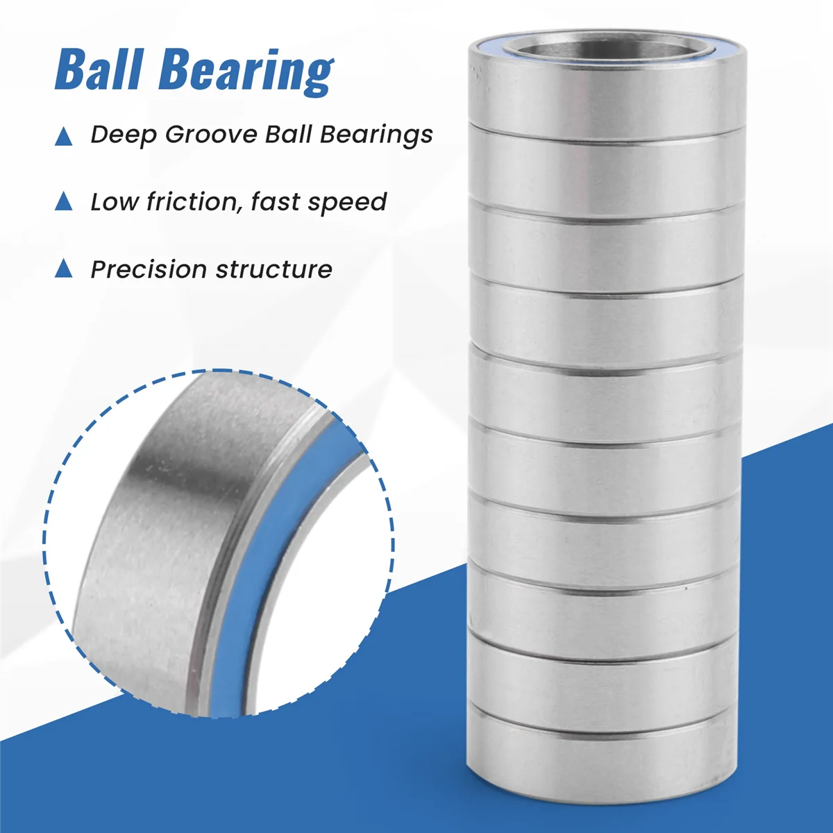 SMIEA 20PCS 6700-2RS High Quality 6700 2RS 10X15X4mm Miniature Seal Deep Groove Ball Bearing,Blue