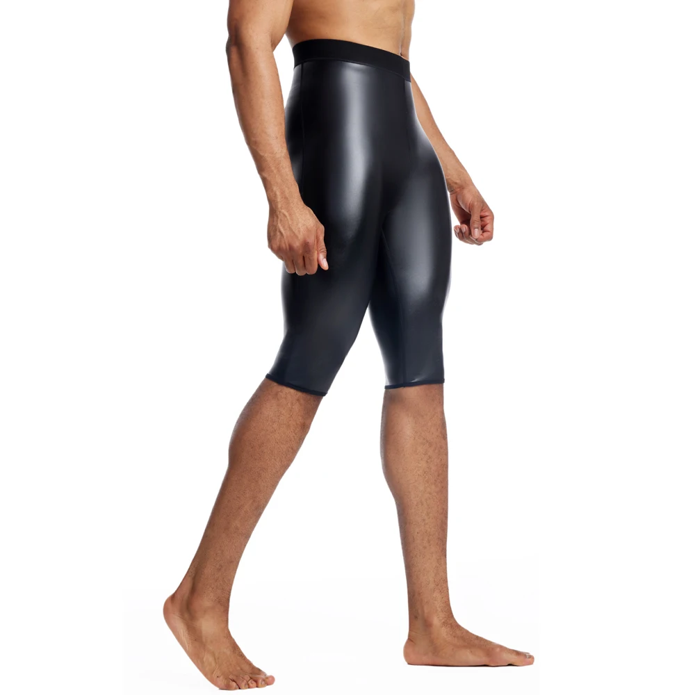 Cool Boy Skinny Leather Pants Body Shaper Waist Trainer Shaper Control Panties Compression Underwear Fitness Shaper Shorts