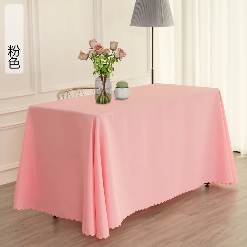 F142 Exhibition long table white tablecloth rectangular tablecloth