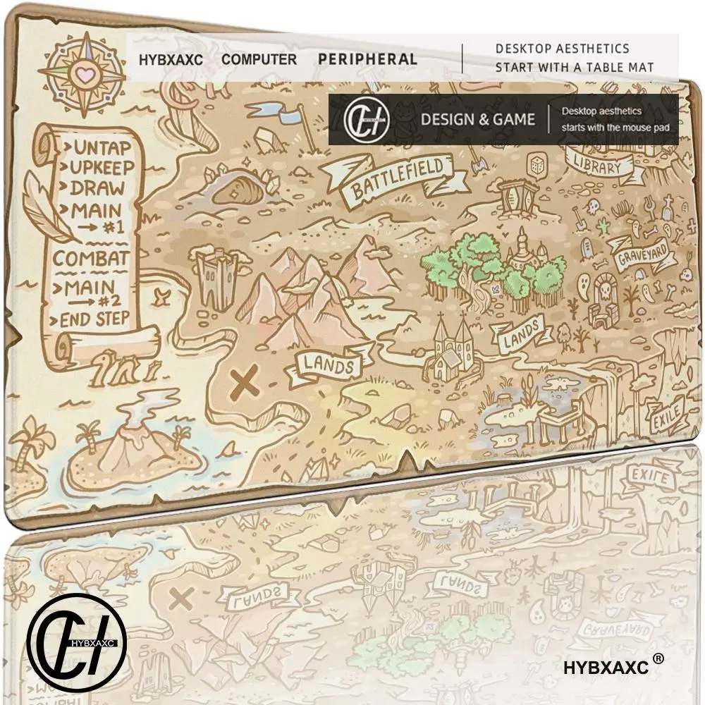 

HD Treasure Map Magic Party Game Mat Durable Rubber for MTG&TCG Games 35X60cm Mouse Pad Offices Desk Mats Friendly Design XAXC