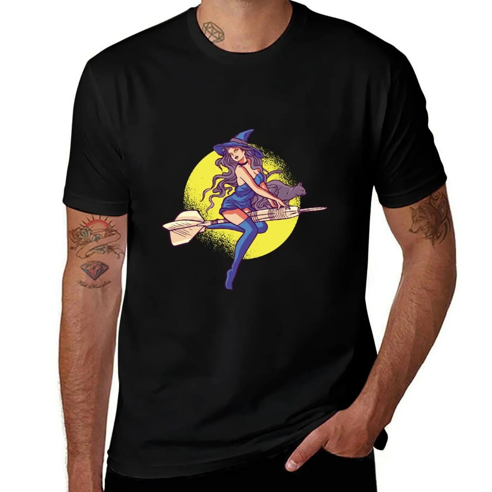 

darts witch T-Shirt oversized t shirt T-shirts man vintage t shirts shirts graphic men tshirt