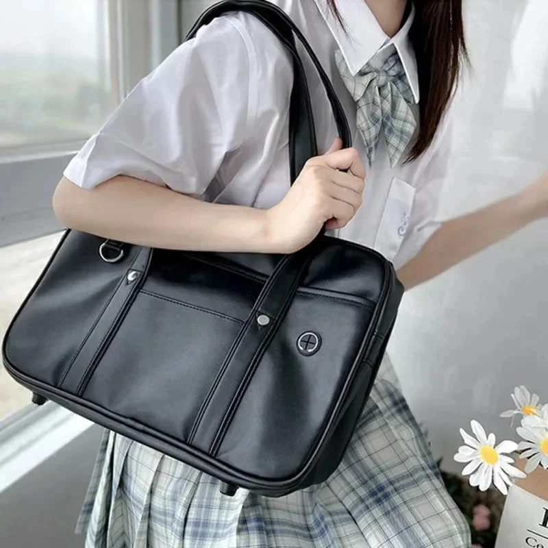 Japan JK Itabag Tote Bag PU Uniform Bag Girl Kawaii Animation Anime COS Student Bag Cut Punk Shoulder Bag College Couple Handbag