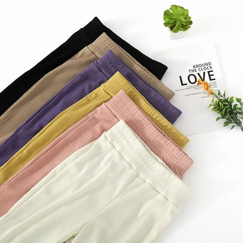 Summer new girls' trumpet pants, children's ice silk baby, stylish summer outfit, thin version