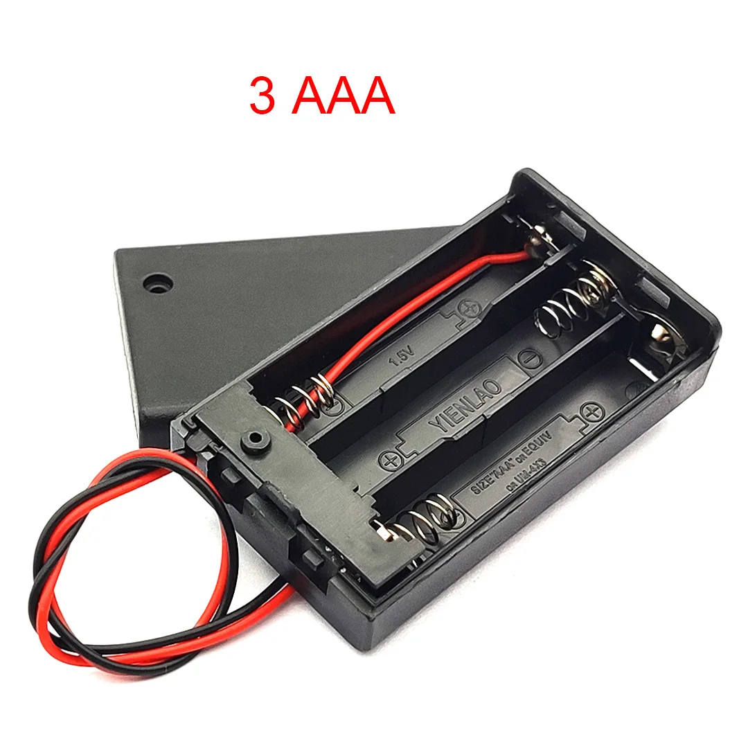 

5Pcs 4.5V AAA Battery Box AAA Battery Case With Leads With ON/OFF Switch Cover 3 Slot AAA Battery Holder Series 3x1.5V