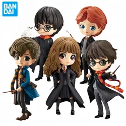 14cm Original Bandai Q Posket Harry Potter Series Version Role Draco Malfoy Hermione Action Figure Anime Collectible Kids Dolls