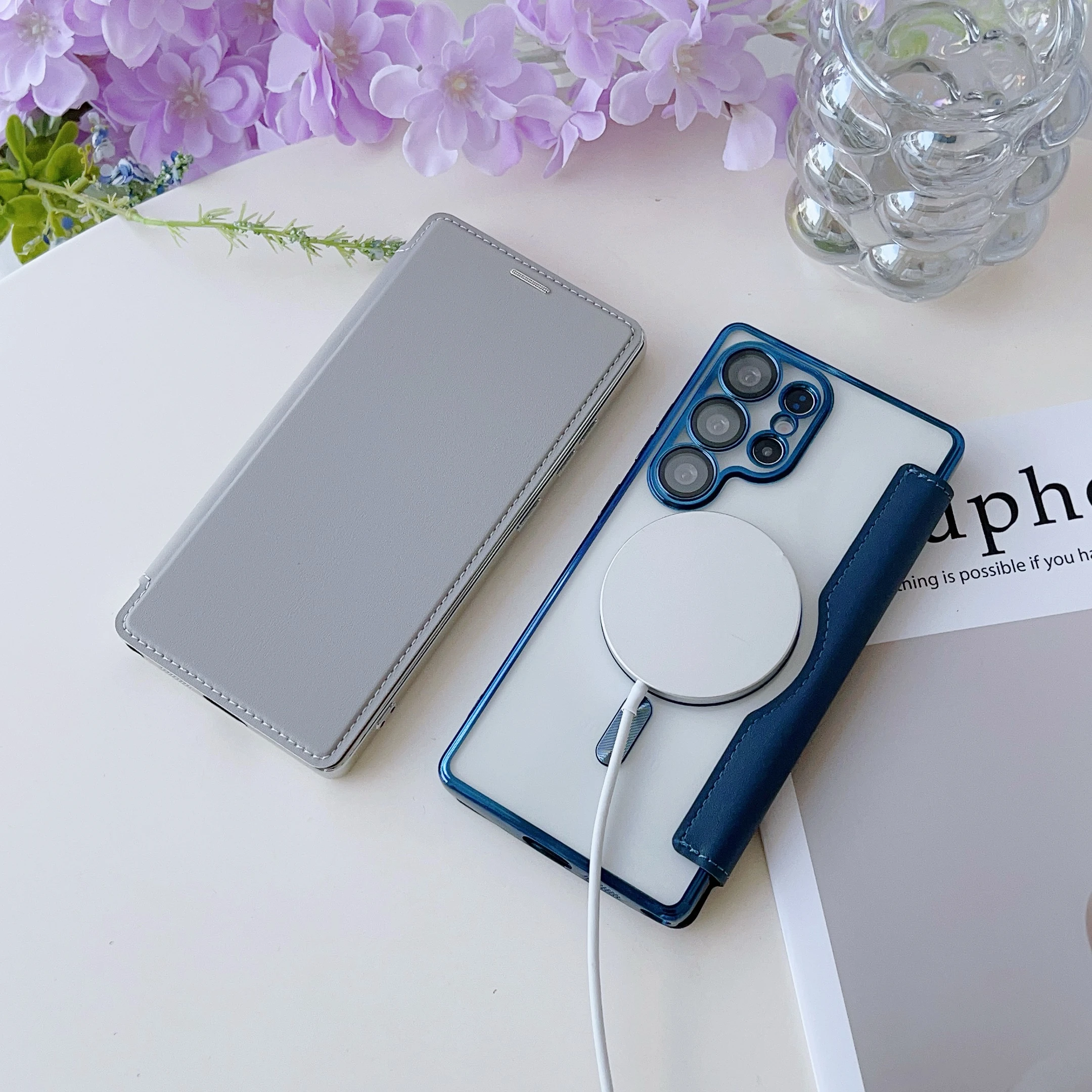 

Для Samsung GalaxyS25 S24 S23 S22Ultra PLUS A05 A15 A35 A55 A06 A16 A26 A36 A56 Чехол Magsafe Кожаный чехол с универсальным покрытием