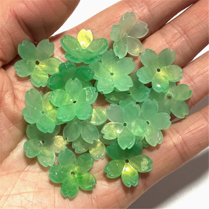 10Pcs/Lot New Retro Acetic Acid 18MM Flower Torus Beads Petals Charm Connectors Diy Earrings Jewelry Making Resin Accessories