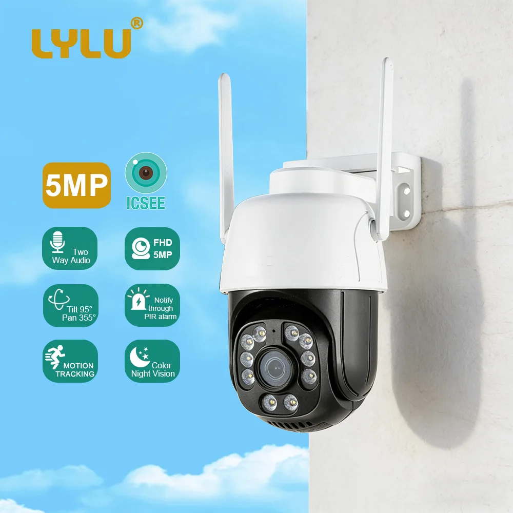 

1080P PTZ Wi-Fi IP-камера Открытый 4-кратный цифровой зум AI Обнаружение человека Беспроводная камера H.265 P2P Аудио 4-мегапиксельная камера видеонаблюдения icsee