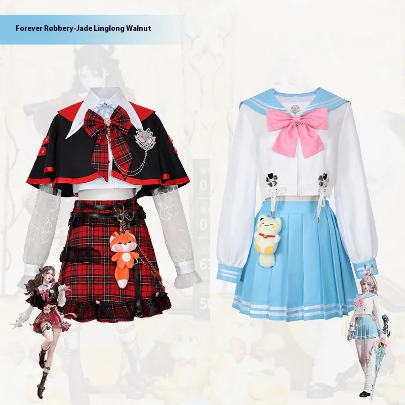 

Game Naraka: Bladepoint Kurumi Hu Tao Tessa Cosplay Costume Wig Anime Spring Overture Sailor Jk Uniform Halloween