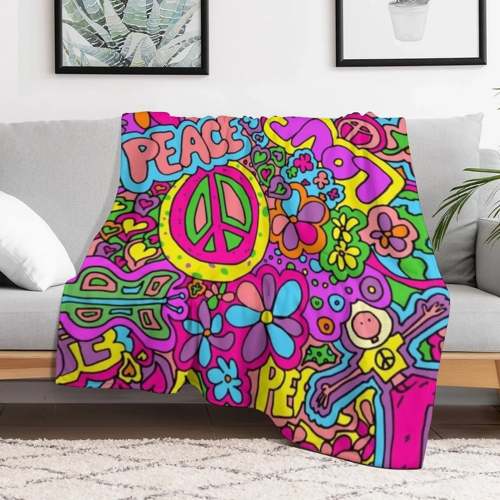More Love and Peace Throw Blanket Soft Warm Blanket Gift for Men Women Adults