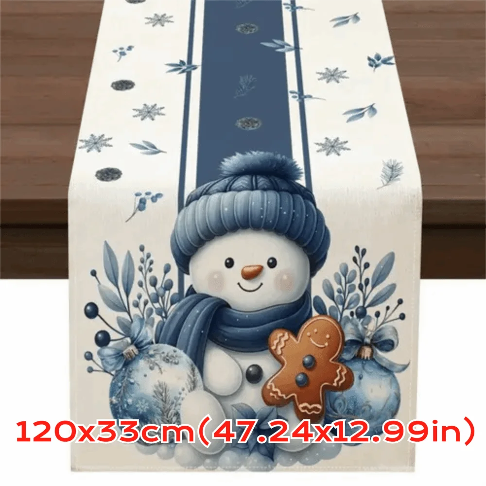 New Year Christmas Table Runner Snowman Elk Christmas Tablecloth Navidad Gift Santa Claus Merry Christmas Decorations Home Decor