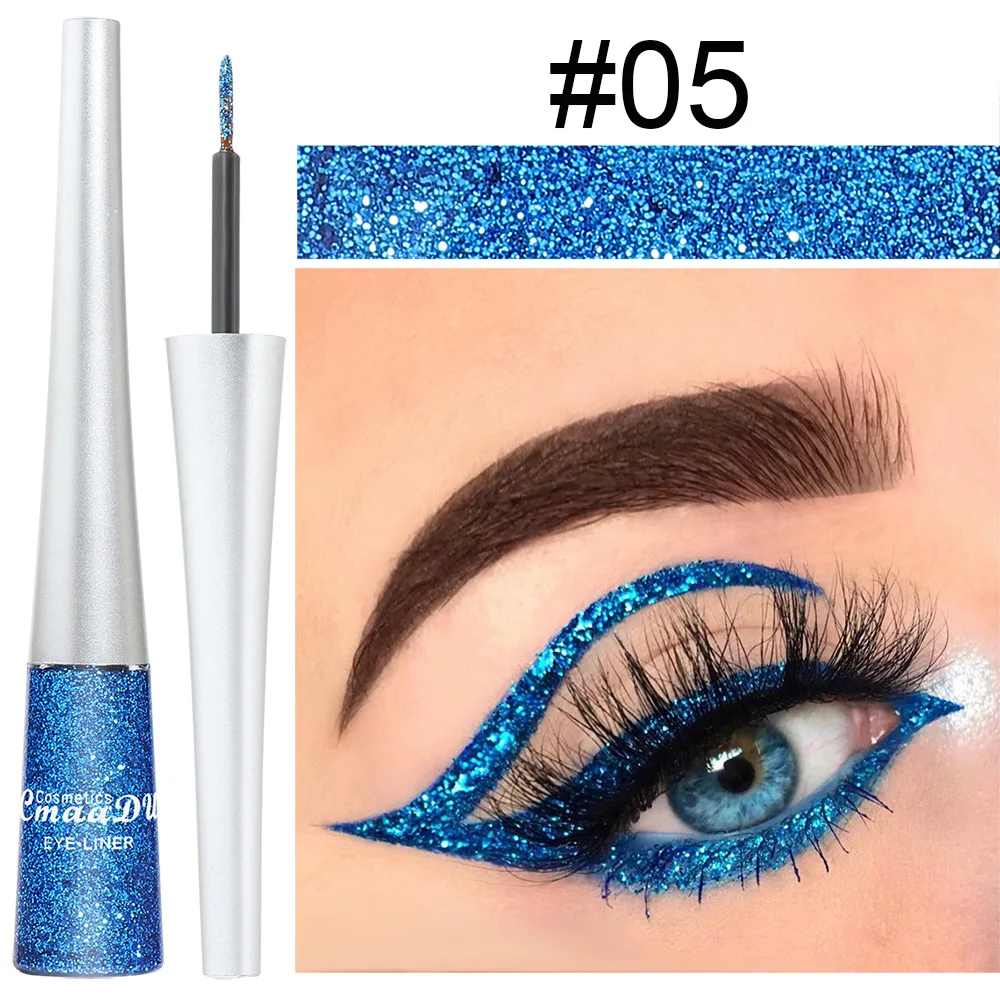 4pcs Waterproof Glitter Metallic Liquid Eyeliner Pencil - Long Lasting, Pigmented, Shimmering Eye Makeup Gift，Christmas Makeup