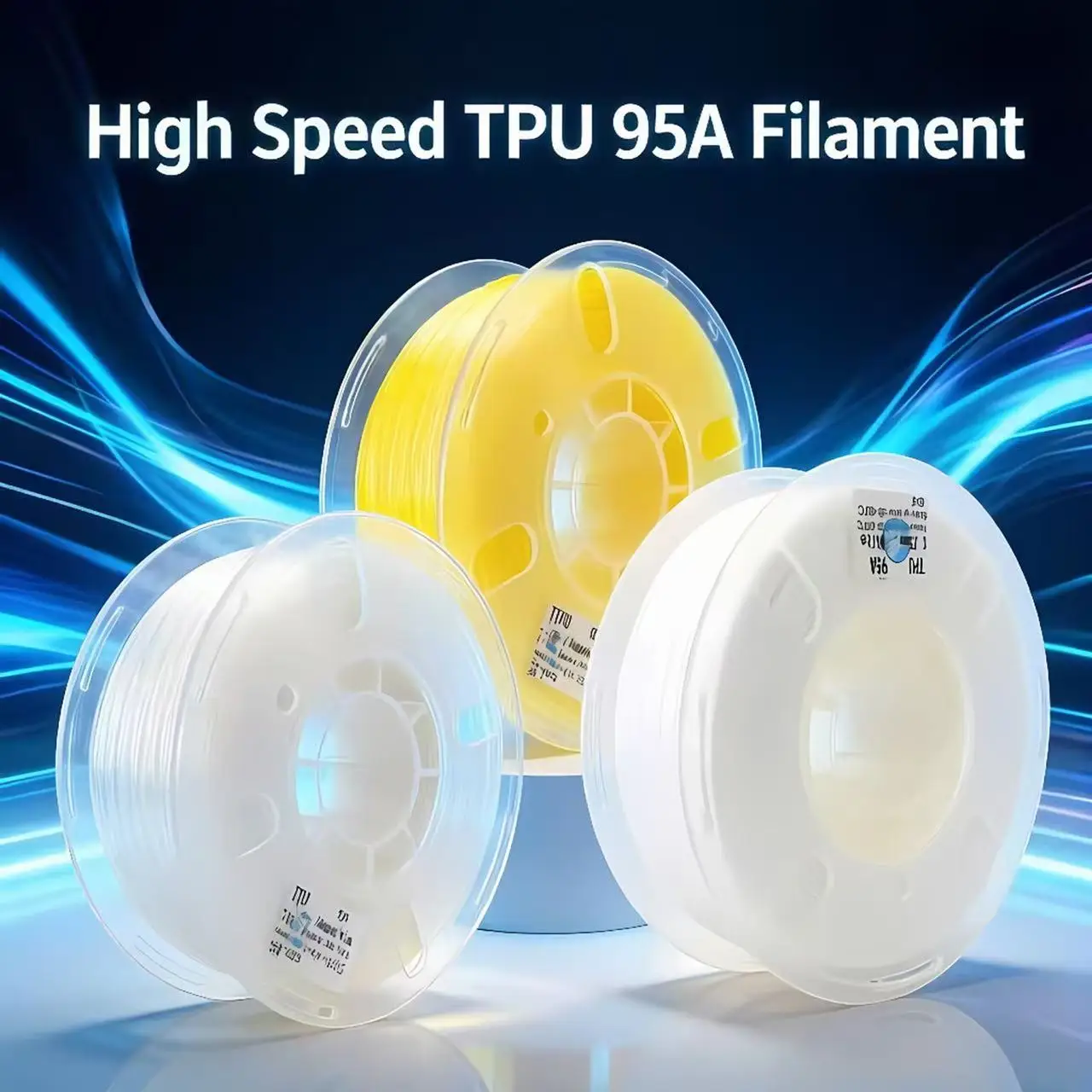

TPU Filament 1.75mm, 95A, Flexible TPU 3D Printer Filament, High Speed Printing, High Elasticity & Extreme Durability, 1kg Spool