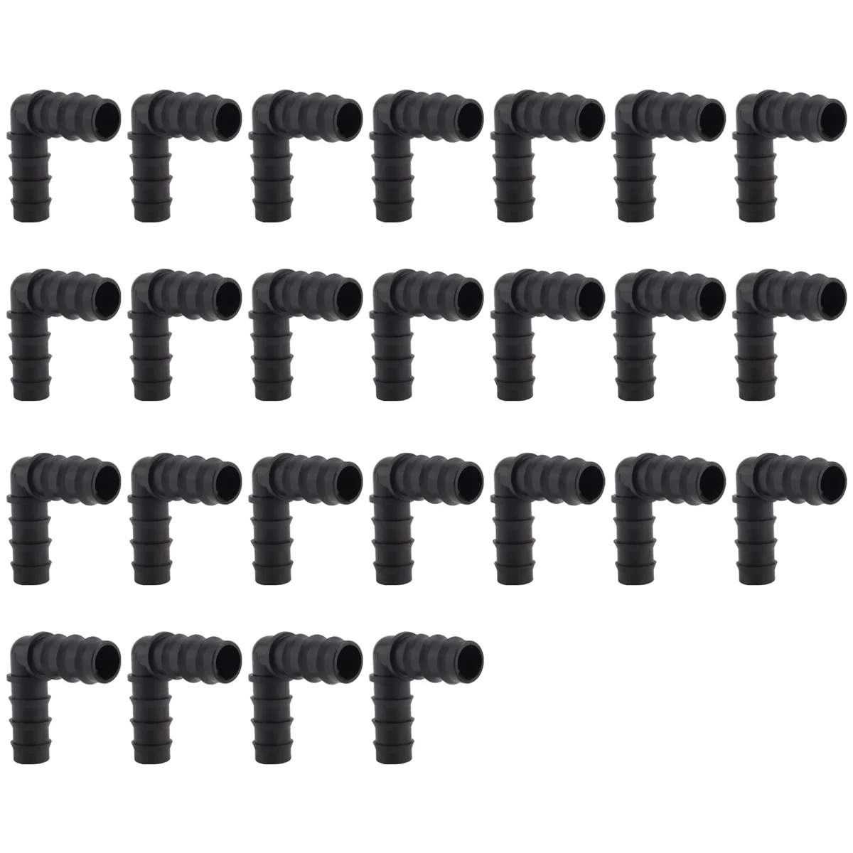 Sales! Pack of 25, 1/2 Inch 90 Degree Elbow, Barb Crimp Pex Fitting, Plastic Pex Fittings, (1/2 Inch Elbow, 25Pcs)