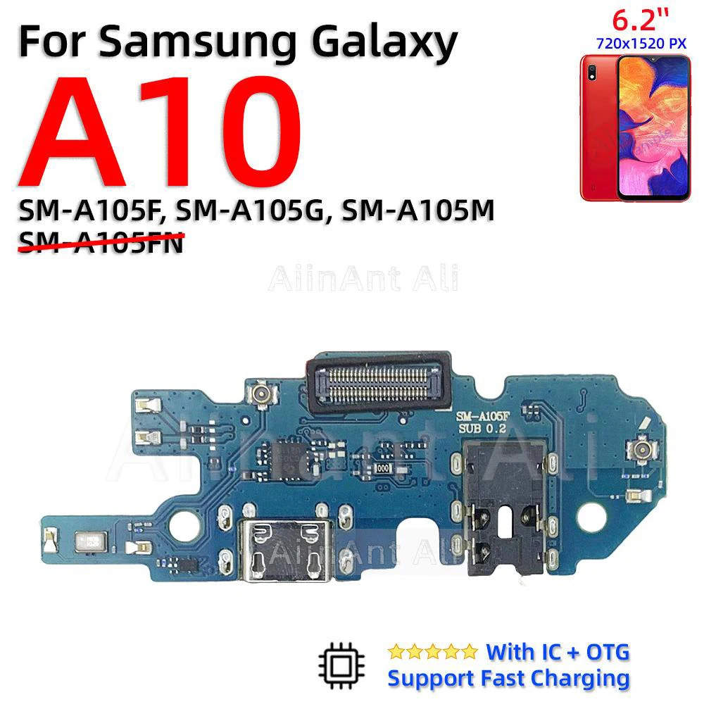 AiinAnt Fast Charging Port Connector Board Dock Charger Flex Cable For Samsung Galaxy A10 A10E A10s A11 A12 A13 A14 4G 5G Part