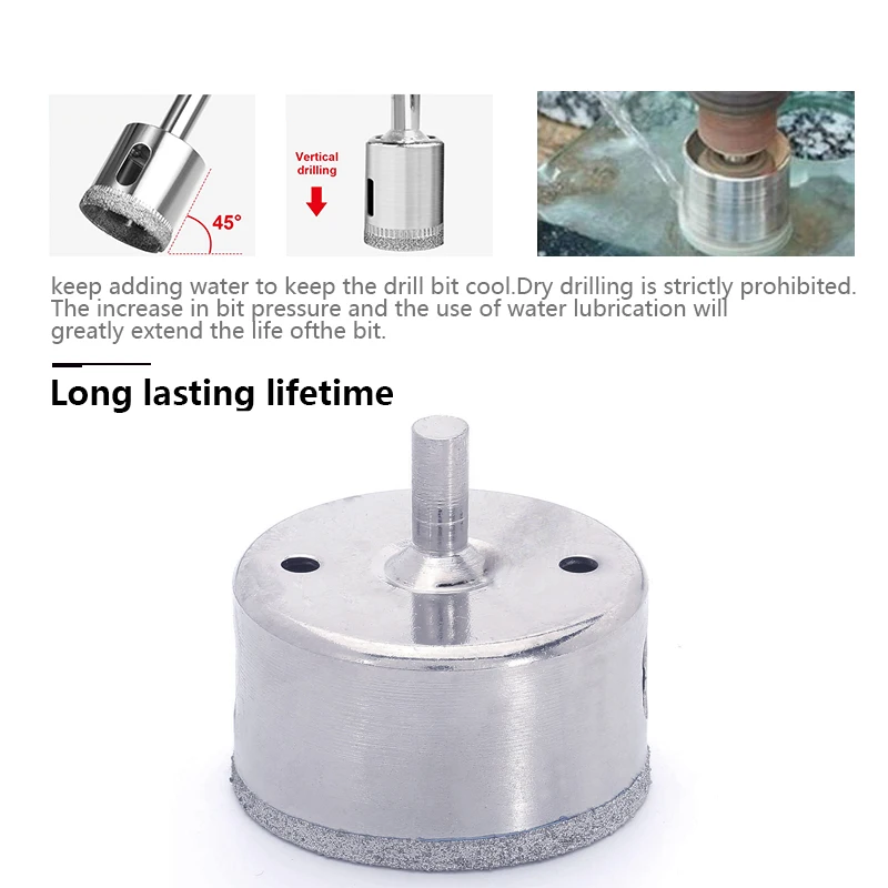 Diamond Core Drill Bit 25mm-60mm Tile Marble Glass Ceramic Hole Saw Drilling Bits For Power Tools Cutting Tool Hole Saw