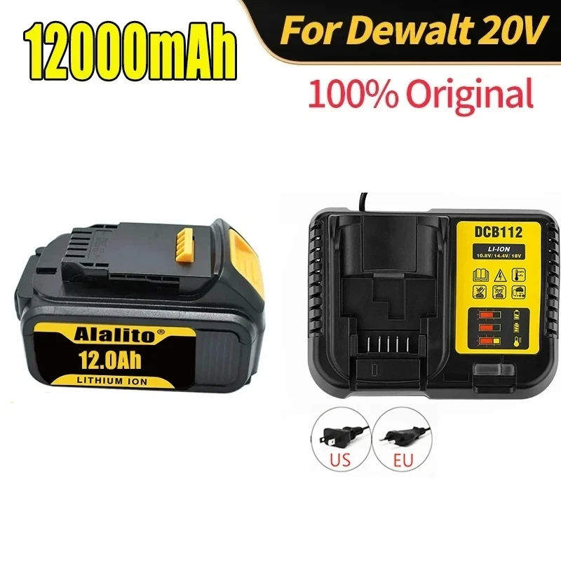 For Dewalt 20V Battery 12.0Ah Replacement Battery For Dewalt DCB200 Rechargeable Battery DCB206 DCB207 DCB204 Power Tool