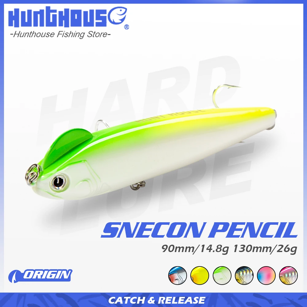 Hunthouse Slow Sinking Pencil Fishing Lure 90/130mm 14.8/26g Blue Stickbait S-Shaped Saltwater Sea bass Lures Hard Bait goods