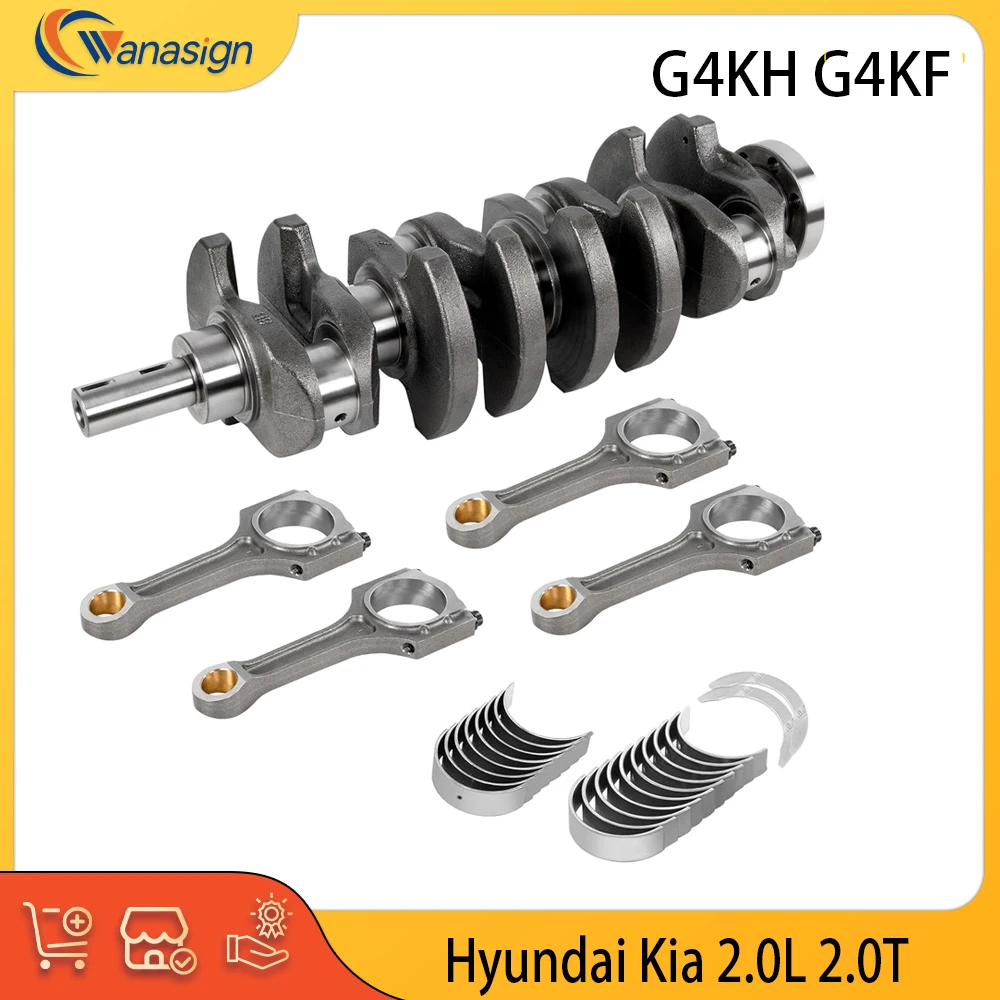 Engine Crankshaft Connecting Rods Bearings Kit Fit 2.0 T L L4 GAS G4KH G4KF For 08-16 Hyundai Kia Genesis Coupe Santa 2.0T 2.0L